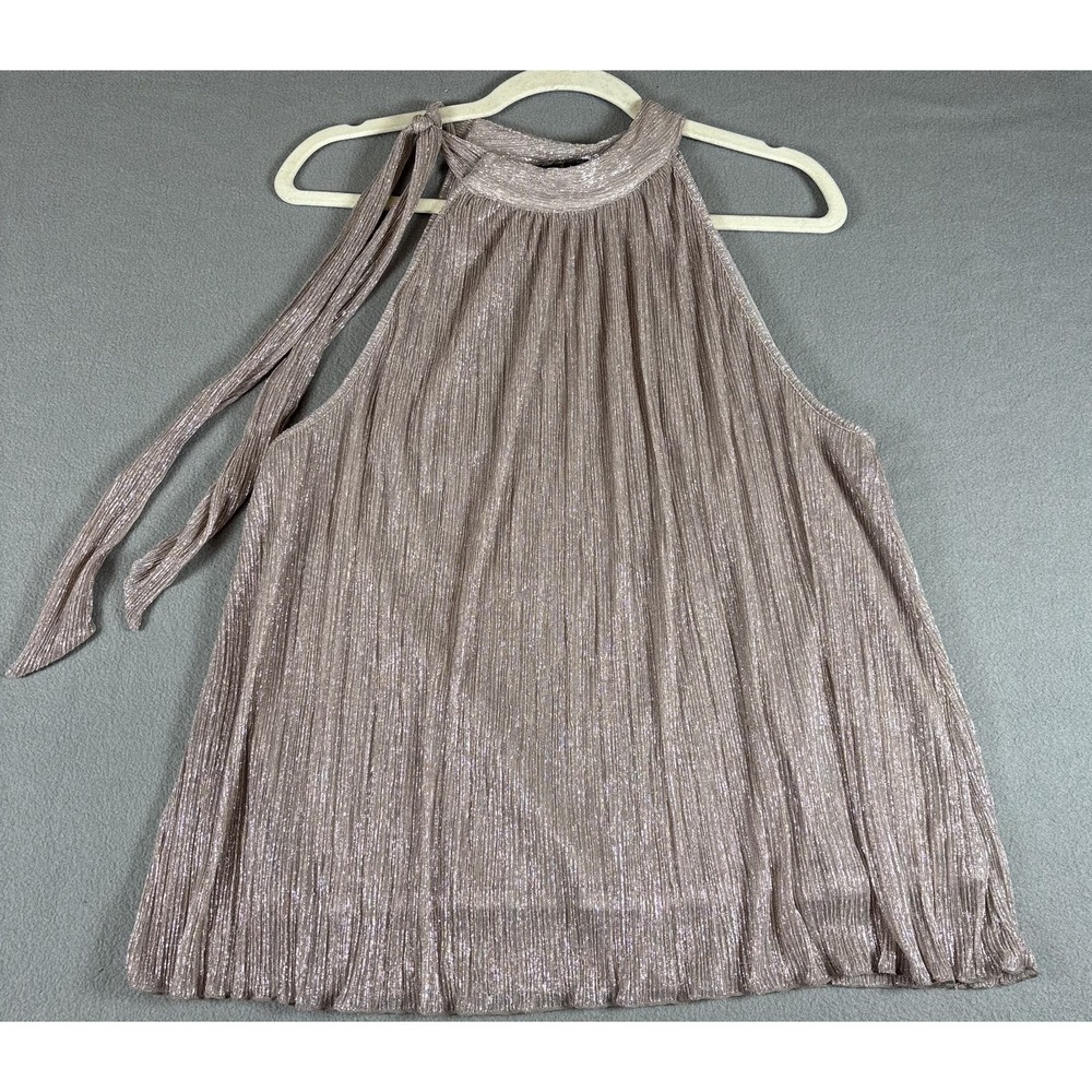 INC International Concepts Womens Halter Blouse Top Taupe Pink Sleeveless PXL